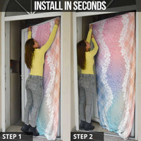 Hawaii Aloha Plumeria Lei Pastel Candy Palaka Door Cover - Polynesian Pride