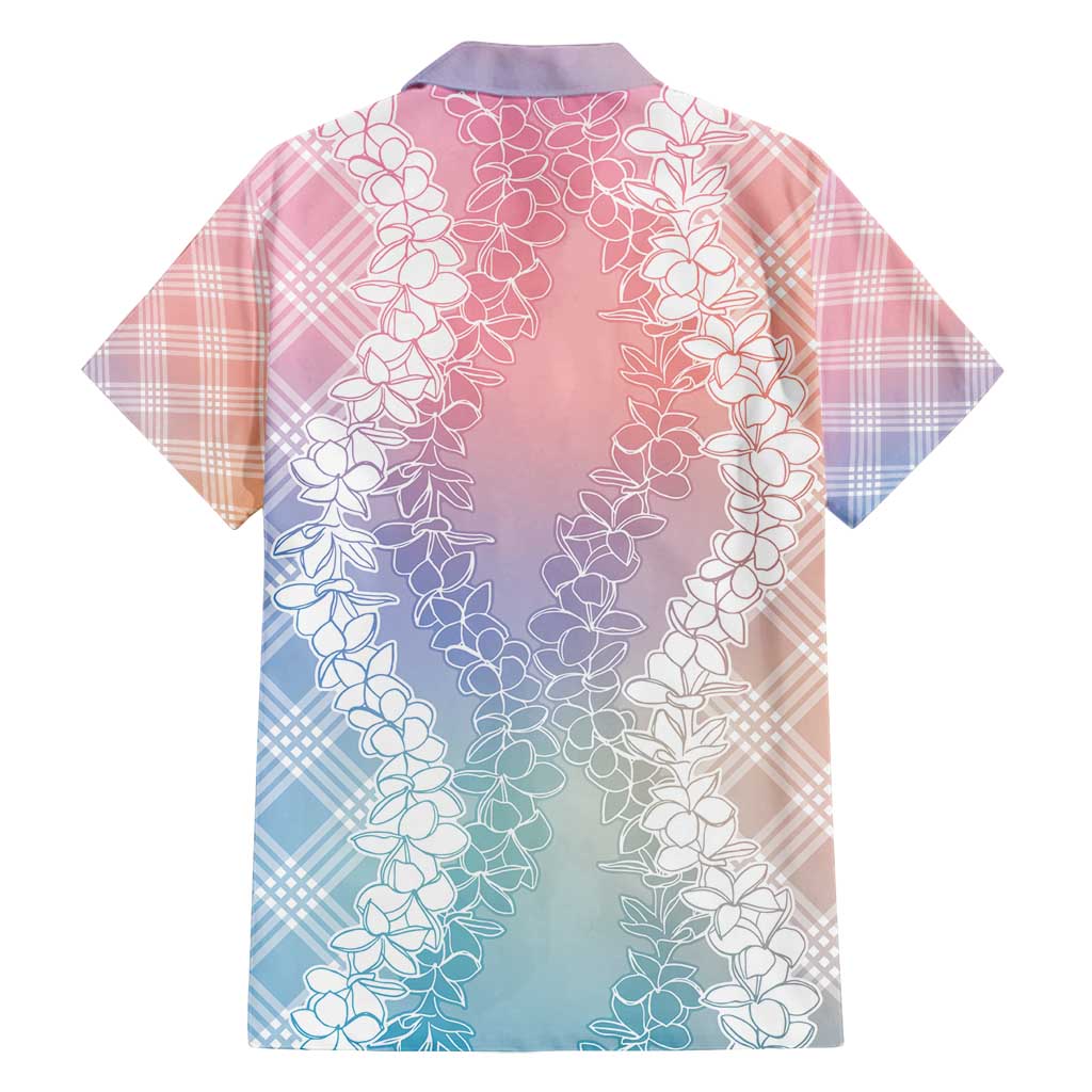 Hawaii Aloha Plumeria Lei Pastel Candy Palaka Family Matching Off Shoulder Maxi Dress and Hawaiian Shirt - Polynesian Pride