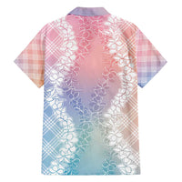 Hawaii Aloha Plumeria Lei Pastel Candy Palaka Family Matching Tank Maxi Dress and Hawaiian Shirt - Polynesian Pride