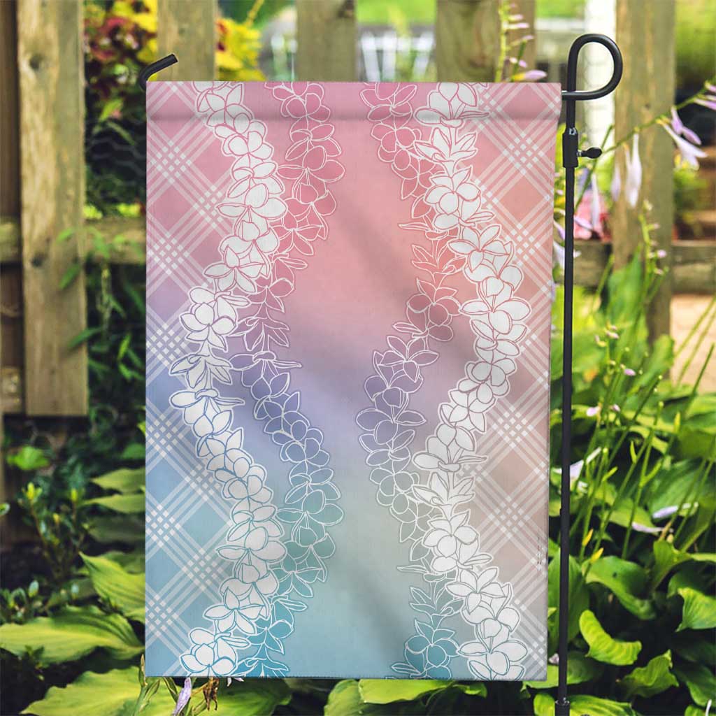 Hawaii Aloha Plumeria Lei Pastel Candy Palaka Garden Flag - Polynesian Pride