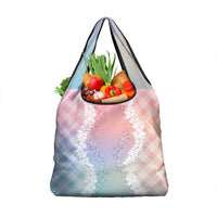 Hawaii Aloha Plumeria Lei Pastel Candy Palaka Grocery Bag - Polynesian Pride