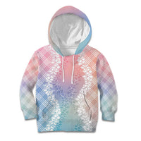 Hawaii Aloha Plumeria Lei Pastel Candy Palaka Kid Hoodie - Polynesian Pride