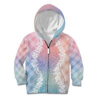 Hawaii Aloha Plumeria Lei Pastel Candy Palaka Kid Hoodie - Polynesian Pride