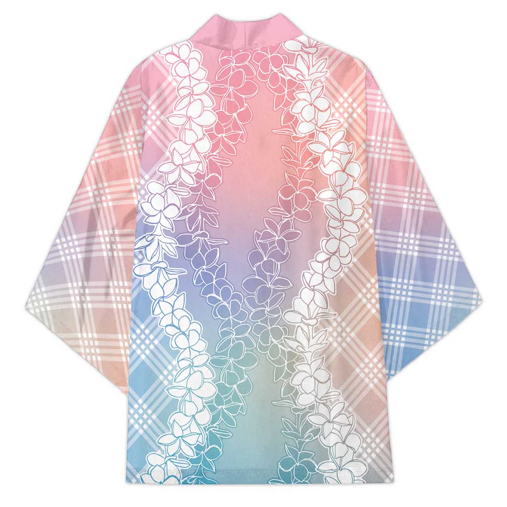 Hawaii Aloha Plumeria Lei Pastel Candy Palaka Kimono - Polynesian Pride