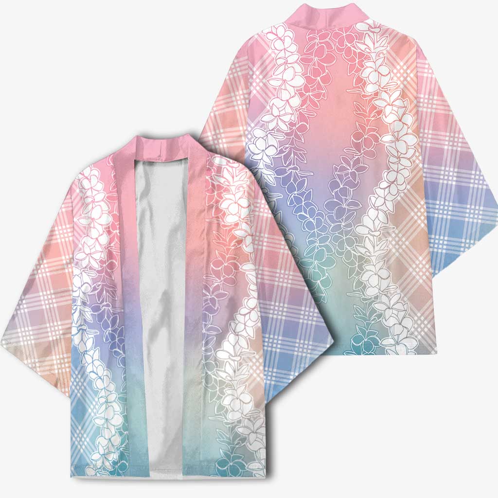 Hawaii Aloha Plumeria Lei Pastel Candy Palaka Kimono - Polynesian Pride
