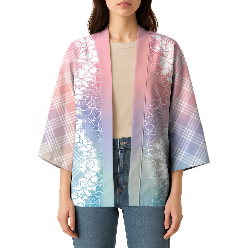Hawaii Aloha Plumeria Lei Pastel Candy Palaka Kimono - Polynesian Pride