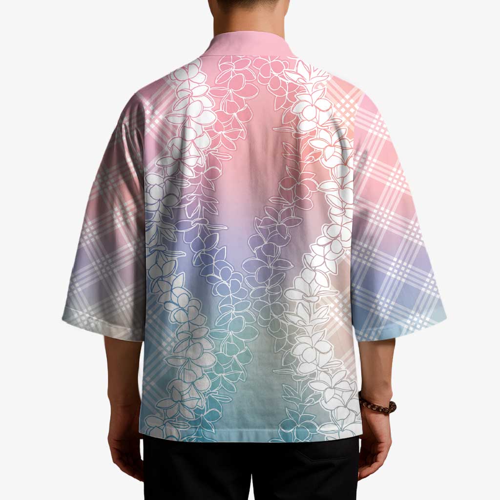 Hawaii Aloha Plumeria Lei Pastel Candy Palaka Kimono - Polynesian Pride
