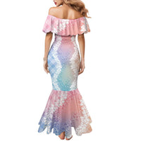 Hawaii Aloha Plumeria Lei Pastel Candy Palaka Mermaid Dress - Polynesian Pride
