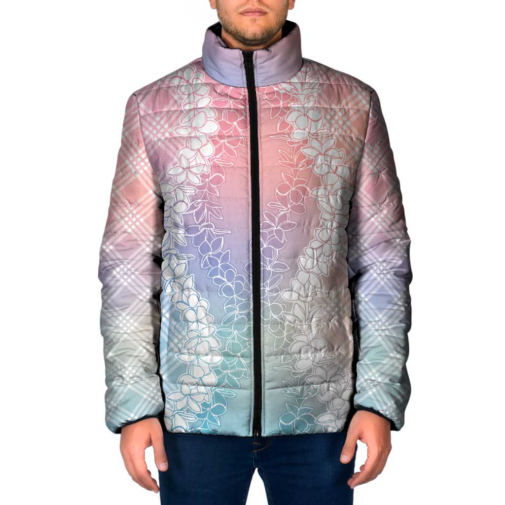 Hawaii Aloha Plumeria Lei Pastel Candy Palaka Padded Jacket - Polynesian Pride