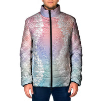Hawaii Aloha Plumeria Lei Pastel Candy Palaka Padded Jacket - Polynesian Pride