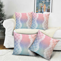 Hawaii Aloha Plumeria Lei Pastel Candy Palaka Pillow Cover - Polynesian Pride