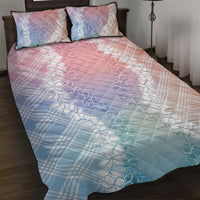 Hawaii Aloha Plumeria Lei Pastel Candy Palaka Quilt Bed Set - Polynesian Pride