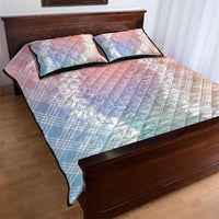 Hawaii Aloha Plumeria Lei Pastel Candy Palaka Quilt Bed Set - Polynesian Pride