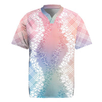 Hawaii Aloha Plumeria Lei Pastel Candy Palaka Rugby Jersey - Polynesian Pride