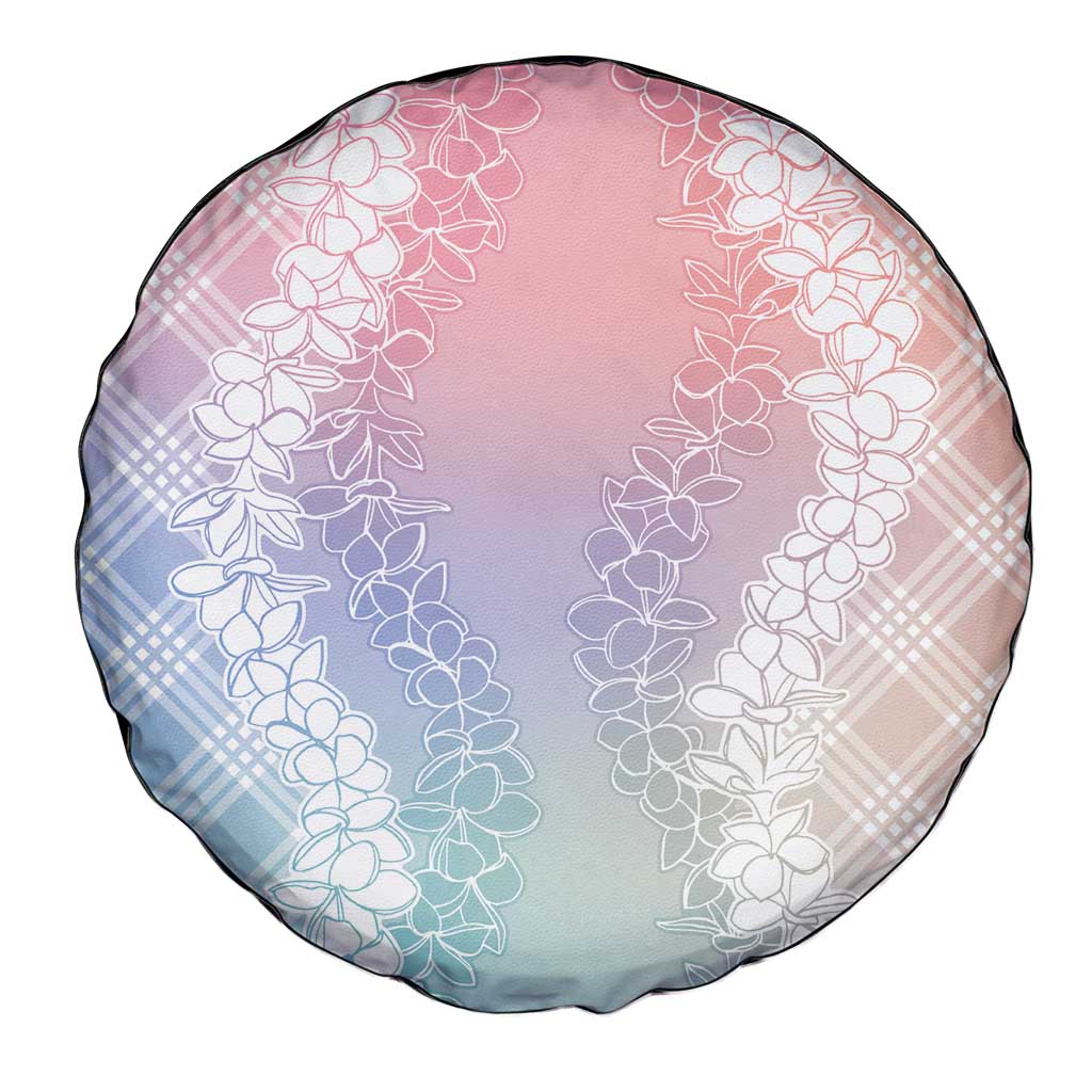 Hawaii Aloha Plumeria Lei Pastel Candy Palaka Spare Tire Cover - Polynesian Pride
