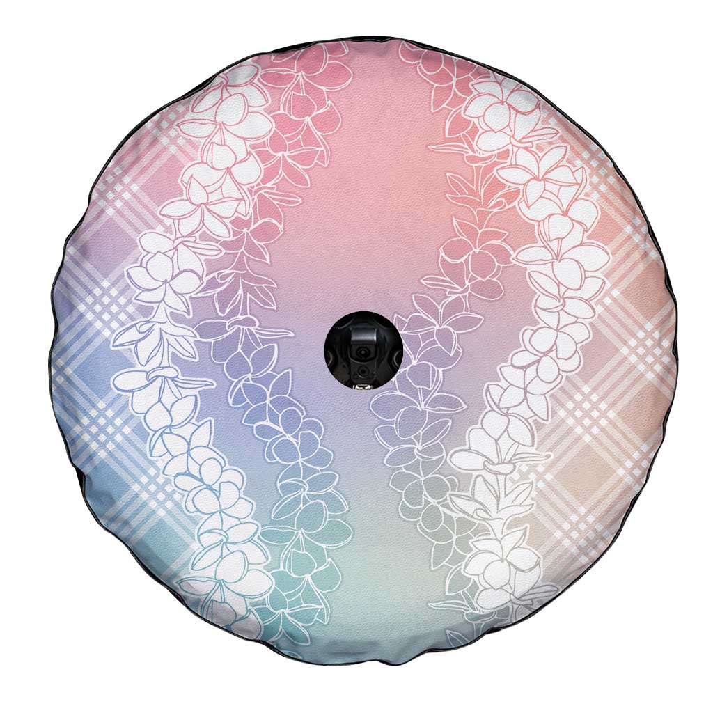 Hawaii Aloha Plumeria Lei Pastel Candy Palaka Spare Tire Cover - Polynesian Pride