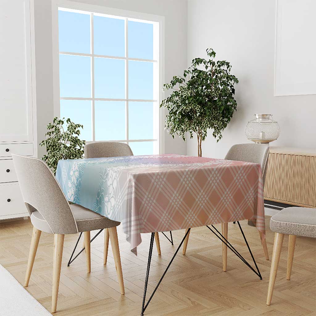 Hawaii Aloha Plumeria Lei Pastel Candy Palaka Tablecloth - Polynesian Pride