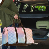 Hawaii Aloha Plumeria Lei Pastel Candy Palaka Travel Bag - Polynesian Pride