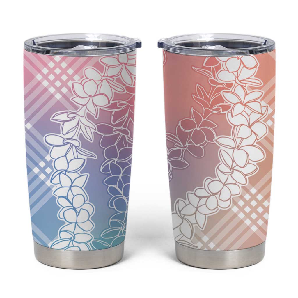 Hawaii Aloha Plumeria Lei Pastel Candy Palaka Tumbler Cup - Polynesian Pride