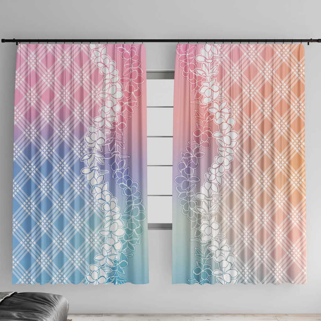 Hawaii Aloha Plumeria Lei Pastel Candy Palaka Window Curtain - Polynesian Pride