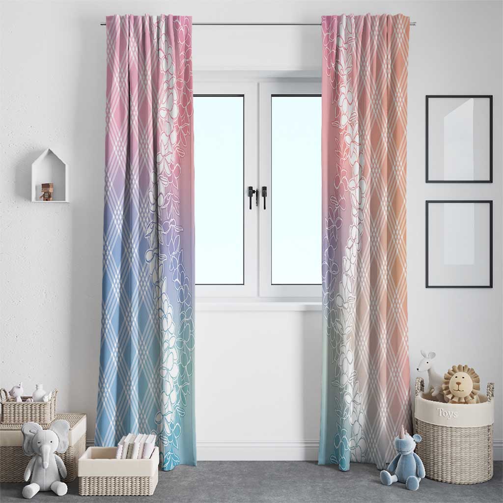 Hawaii Aloha Plumeria Lei Pastel Candy Palaka Window Curtain - Polynesian Pride