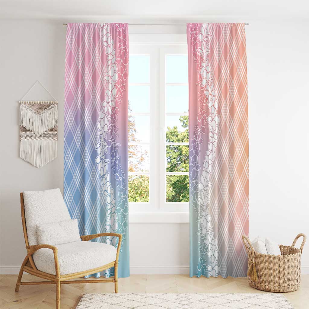 Hawaii Aloha Plumeria Lei Pastel Candy Palaka Window Curtain - Polynesian Pride