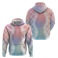 Hawaii Aloha Plumeria Lei Pastel Candy Palaka Zip Hoodie - Polynesian Pride