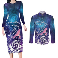 New Zealand Mother's Day Couples Matching Long Sleeve Bodycon Dress and Long Sleeve Button Shirt Maori Hari Ra Mama