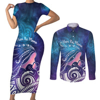 New Zealand Mother's Day Couples Matching Short Sleeve Bodycon Dress and Long Sleeve Button Shirt Maori Hari Ra Mama
