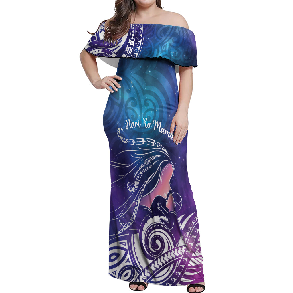 New Zealand Mother's Day Off Shoulder Maxi Dress Maori Hari Ra Mama
