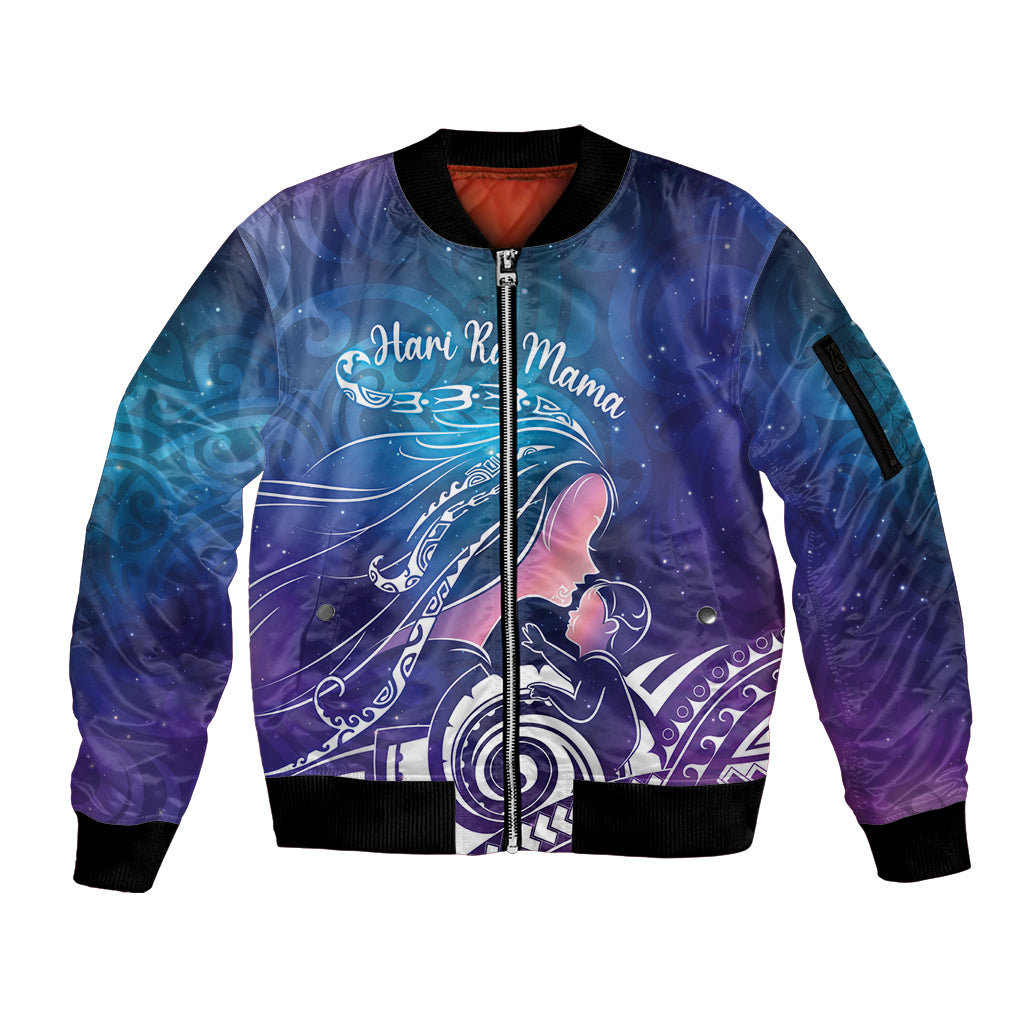 New Zealand Mother's Day Sleeve Zip Bomber Jacket Maori Hari Ra Mama