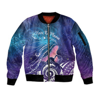 New Zealand Mother's Day Sleeve Zip Bomber Jacket Maori Hari Ra Mama