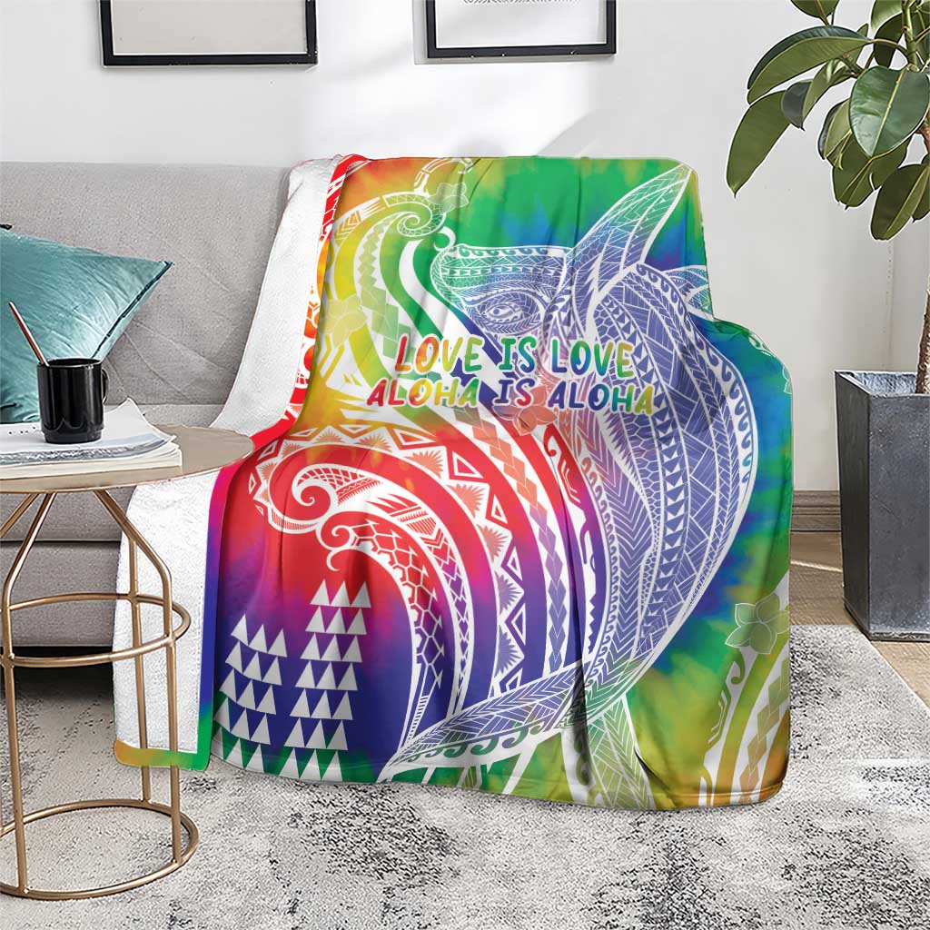 Aloha Pride Rainbow Tie Dye Blanket Humpback Whale - Love is Love