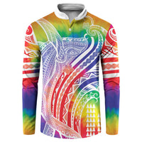 Aloha Pride Rainbow Tie Dye Button Sweatshirt Humpback Whale - Love is Love
