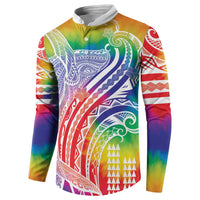 Aloha Pride Rainbow Tie Dye Button Sweatshirt Humpback Whale - Love is Love