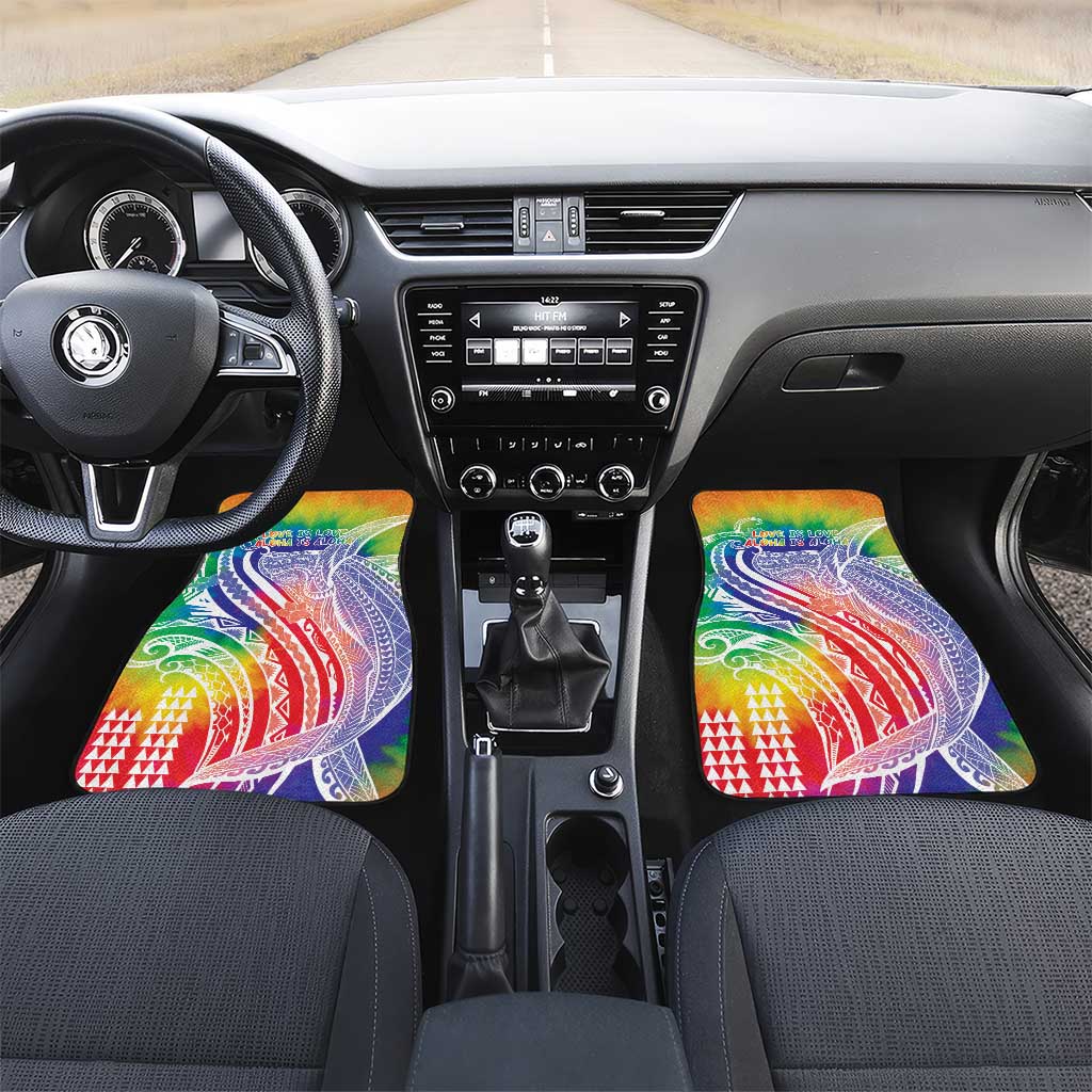Aloha Pride Rainbow Tie Dye Car Mats Humpback Whale - Love is Love