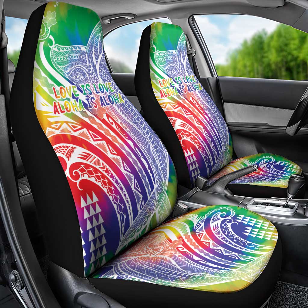 Aloha Pride Rainbow Tie Dye Car Seat Cover Humpback Whale - Love is Love
