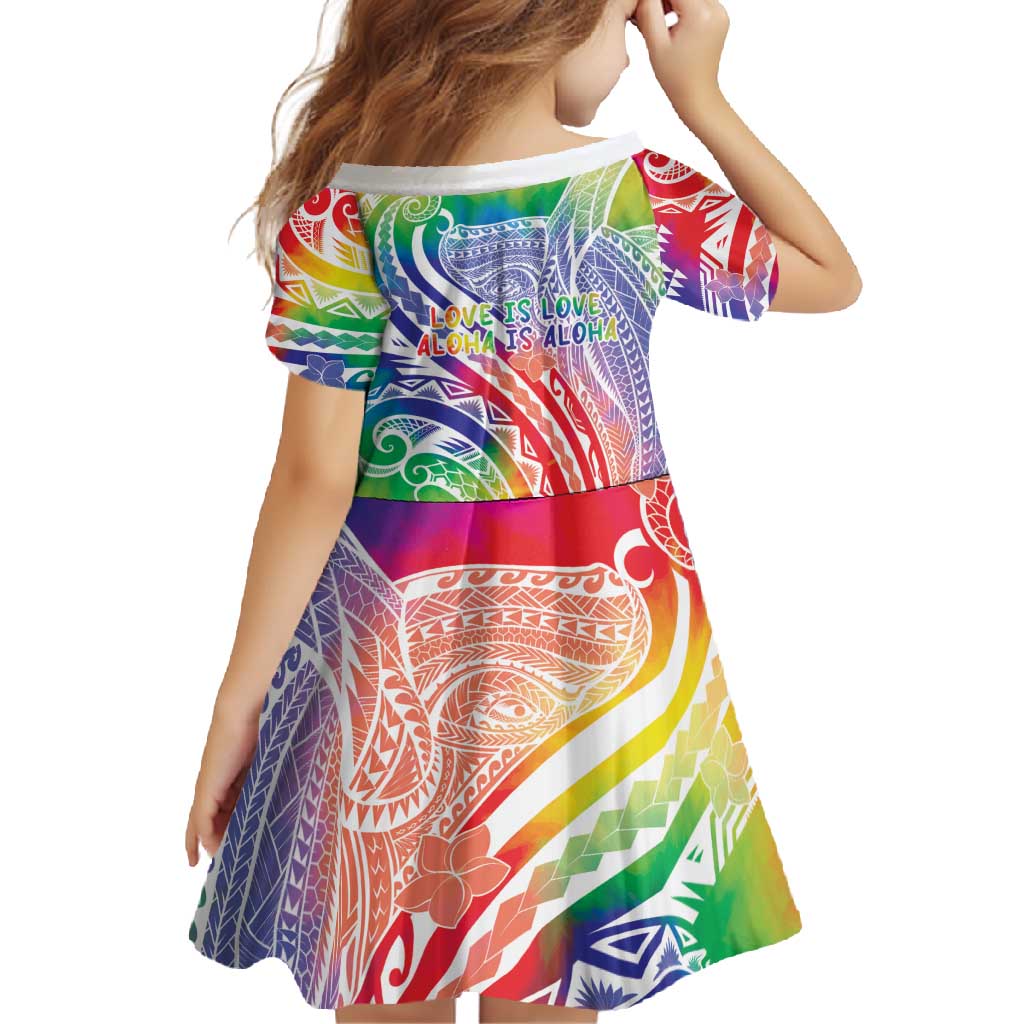 Aloha Pride Rainbow Tie Dye Family Matching Mermaid Dress and Hawaiian Shirt Humpback Whale - Love is Love