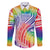 Aloha Pride Rainbow Tie Dye Family Matching Off The Shoulder Long Sleeve Dress and Hawaiian Shirt Humpback Whale - Love is Love