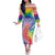 Aloha Pride Rainbow Tie Dye Family Matching Off The Shoulder Long Sleeve Dress and Hawaiian Shirt Humpback Whale - Love is Love