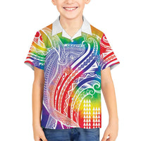 Aloha Pride Rainbow Tie Dye Family Matching Off Shoulder Maxi Dress and Hawaiian Shirt Humpback Whale - Love is Love
