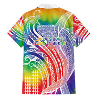 Aloha Pride Rainbow Tie Dye Family Matching Short Sleeve Bodycon Dress and Hawaiian Shirt Humpback Whale - Love is Love