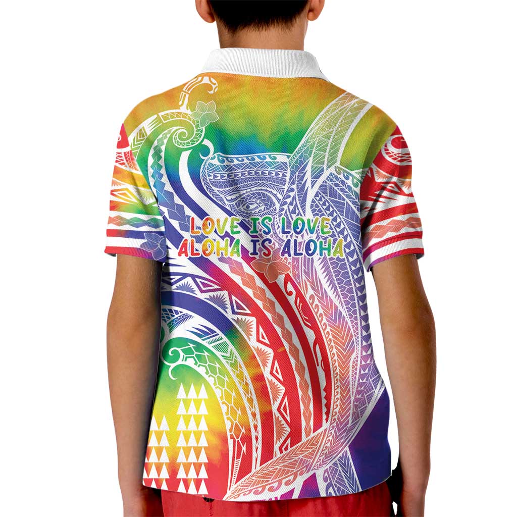 Aloha Pride Rainbow Tie Dye Kid Polo Shirt Humpback Whale - Love is Love LT7 - Polynesian Pride