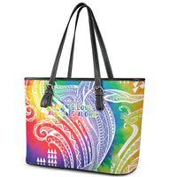 Aloha Pride Rainbow Tie Dye Leather Tote Bag Humpback Whale - Love is Love LT7 - Polynesian Pride
