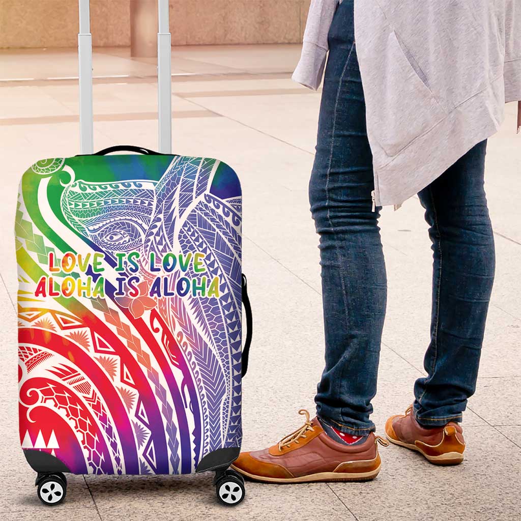Aloha Pride Rainbow Tie Dye Luggage Cover Humpback Whale - Love is Love