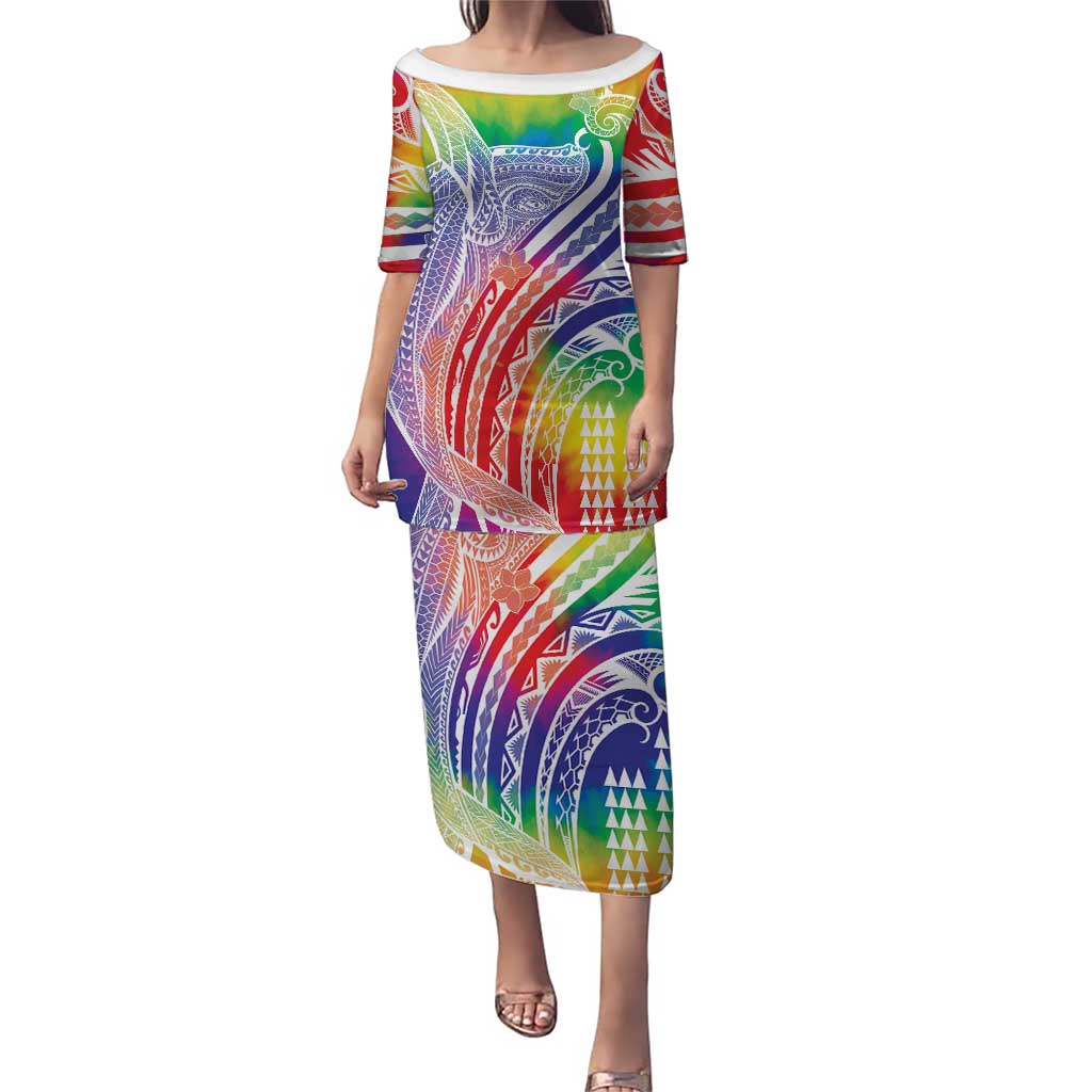 Aloha Pride Rainbow Tie Dye Puletasi Humpback Whale - Love is Love