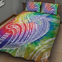 Aloha Pride Rainbow Tie Dye Quilt Bed Set Humpback Whale - Love is Love