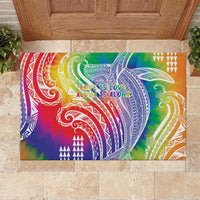Aloha Pride Rainbow Tie Dye Rubber Doormat Humpback Whale - Love is Love