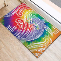 Aloha Pride Rainbow Tie Dye Rubber Doormat Humpback Whale - Love is Love