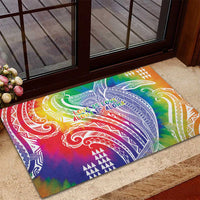 Aloha Pride Rainbow Tie Dye Rubber Doormat Humpback Whale - Love is Love